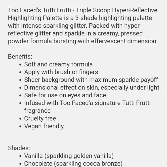 🎉HP🎉🛍Too Faced Tutti Frutti/Triple Scp Bundle🛍 - Picture 6 of 8